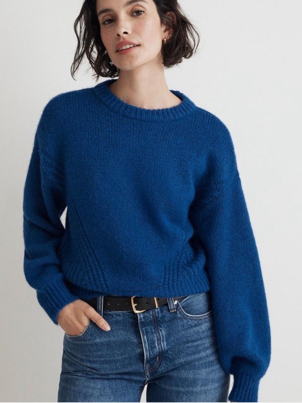 Madewell Royal Blue Textured Crewneck Sweater. Size M . Style N0056